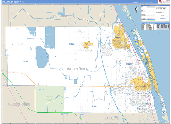 Indian River County, FL Zip Code Map